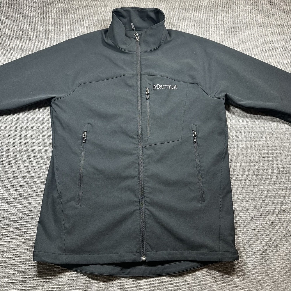 Marmot M3 Softshell Jacket Men's L Black Stretch Full Zip Outdoor Casual